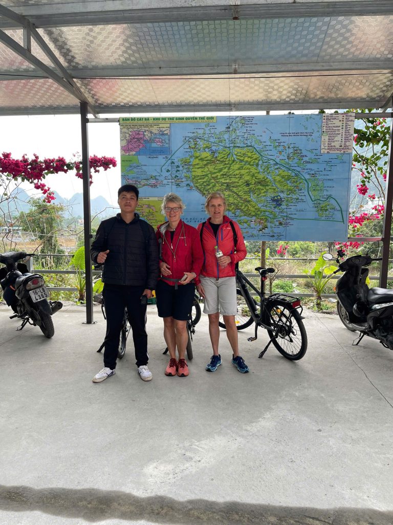 E-Bike Rental Cat Ba customers with electric bicycles at VietNam Venture