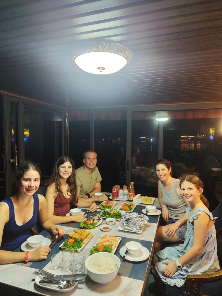 Dinner on a Cat Ba overnight cruise in Lan Ha Bay