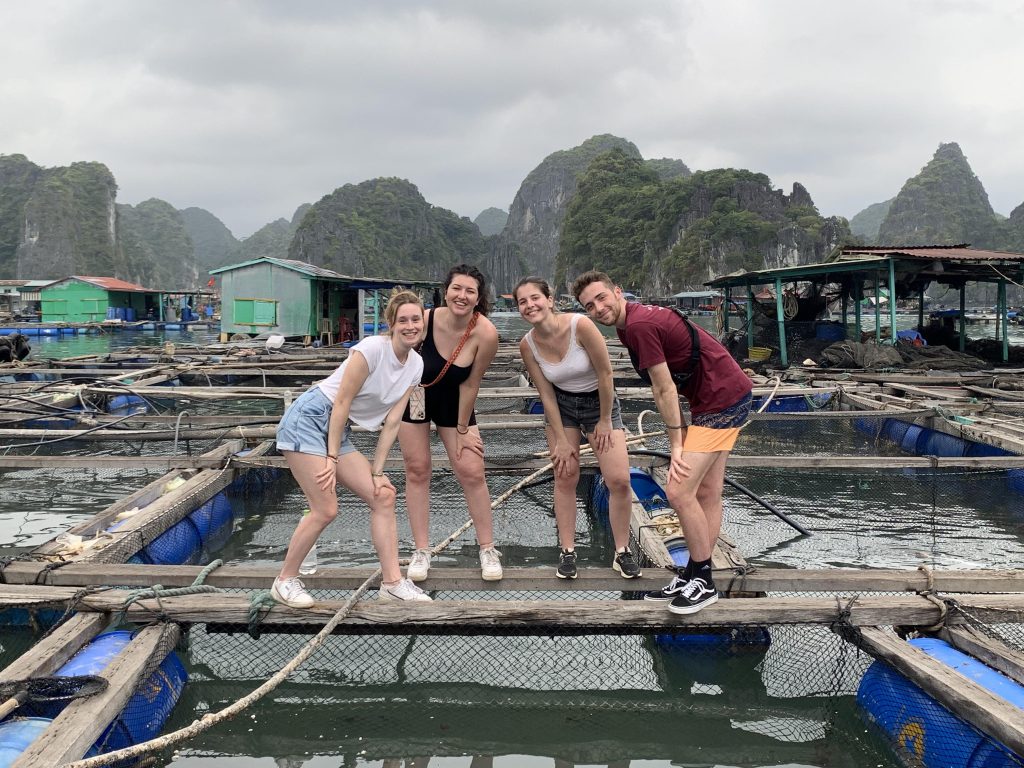 Local floating fish farm in Lan Ha Bay